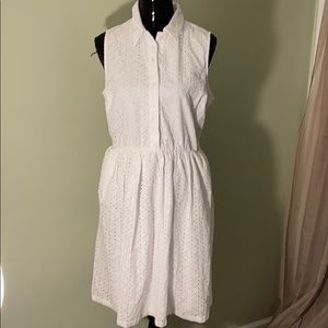 White peep hole dress